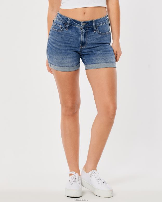 Bottoms Hollister Women Mid-Rise Medium Wash Denim Shorts 5\\ 48820659 Medium Wash